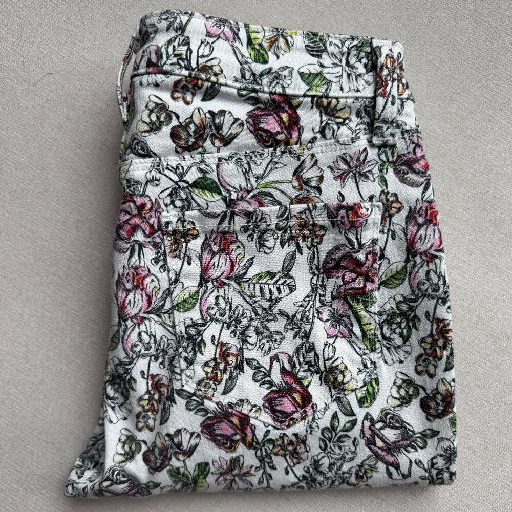L'AGENCE Margot High Rise Skinny Jeans in Hand Drawn Floral Size 26
